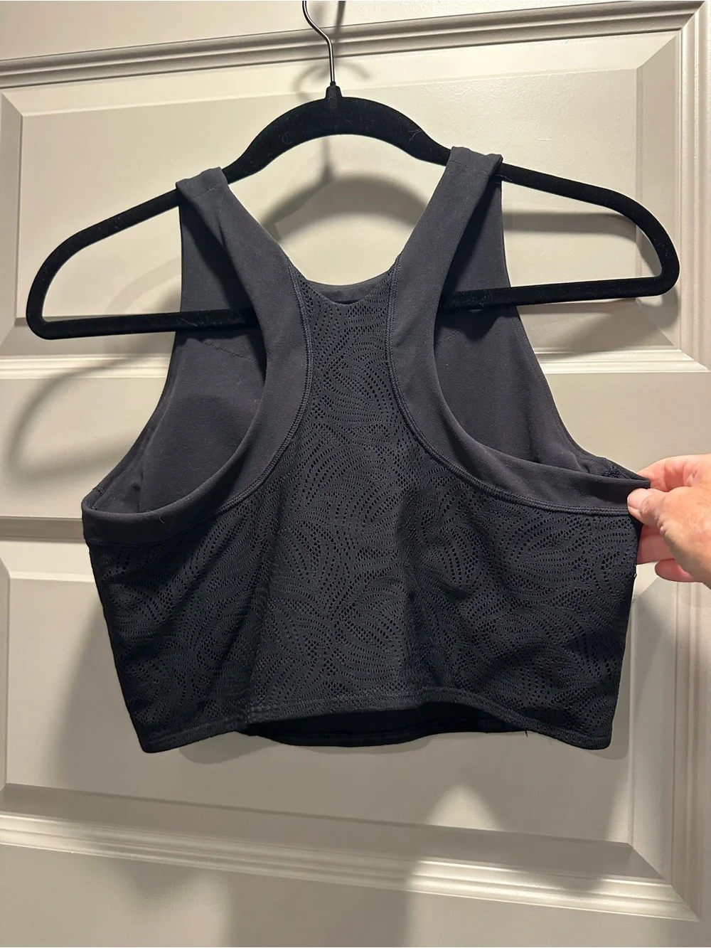 Athleta High Neck Black Athletic Crop Tank/Sports Bra - Picture 2 of 5